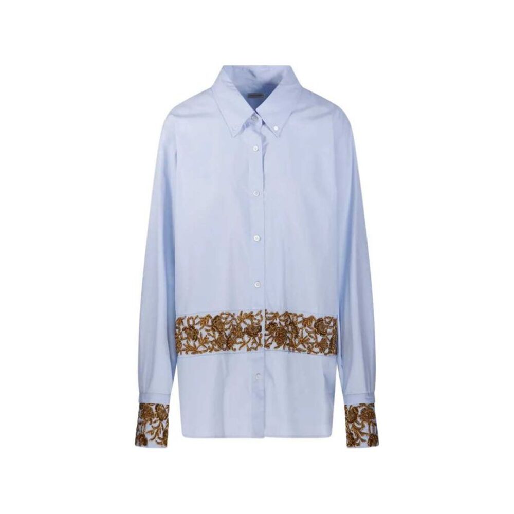 Dries Van Noten Women Cheers Bis Emb 4314 W.W. Shirt Light Blue